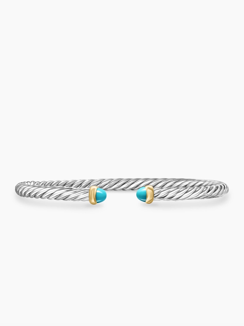 David Yurman 4mm Cable Flex Bracelet in silver/gold size M